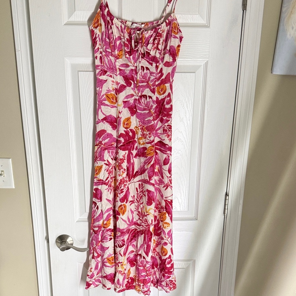 Lush Pink and Orange Floral Dress